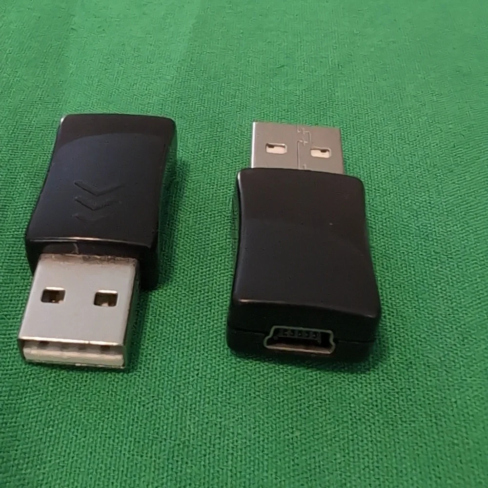 Two USB 2.0 A Male to USB B Mini 5 Pin Female Adapter Converter